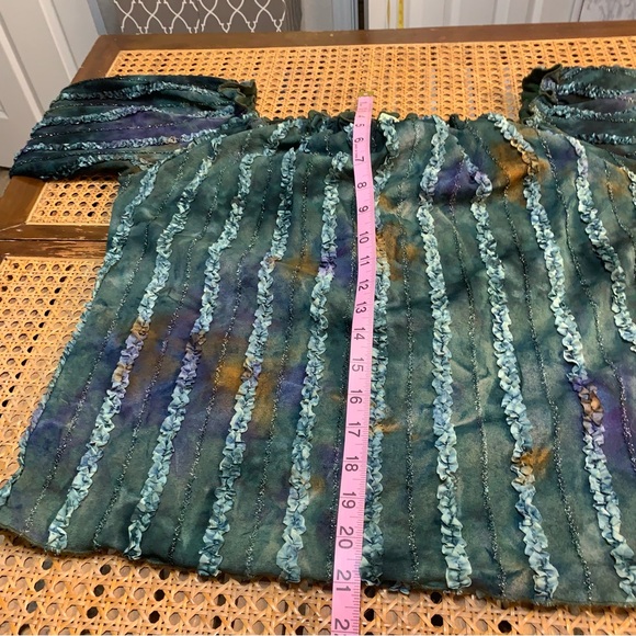 Women’s boho, bohemian crop top shirt blouse with open sleeves. - Picture 7 of 11